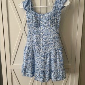 Hollister Blue and White Smocked Dress